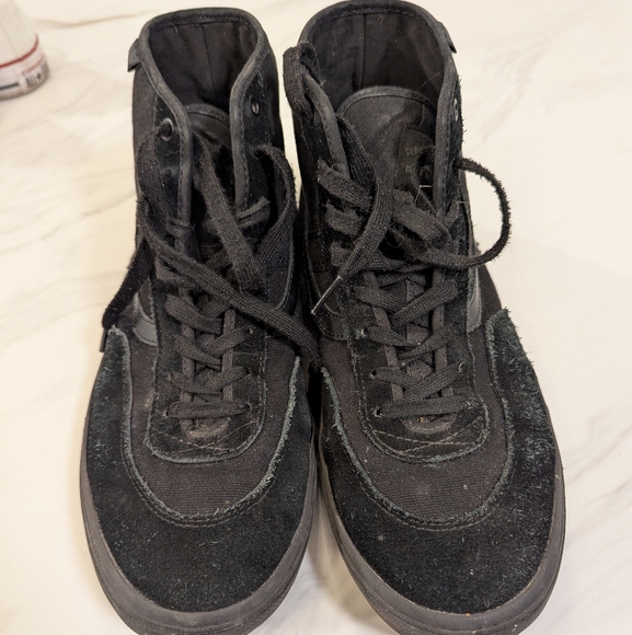 Vans Crockett High Top Black Mono Skate Suede Mens Shoe - Picture 2 of 6